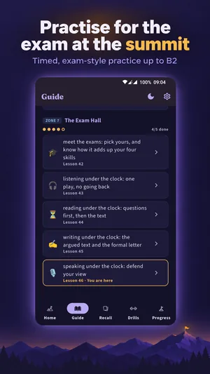 Practice for the exam at the summit: the Exam Hall
