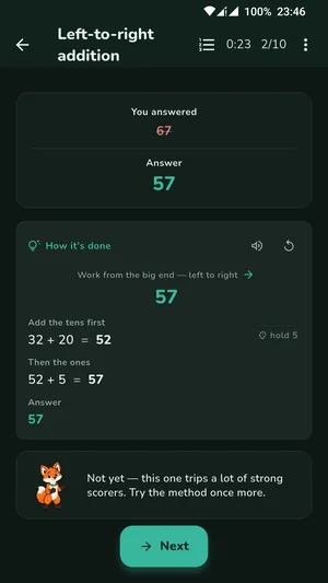 A practice question with coaching